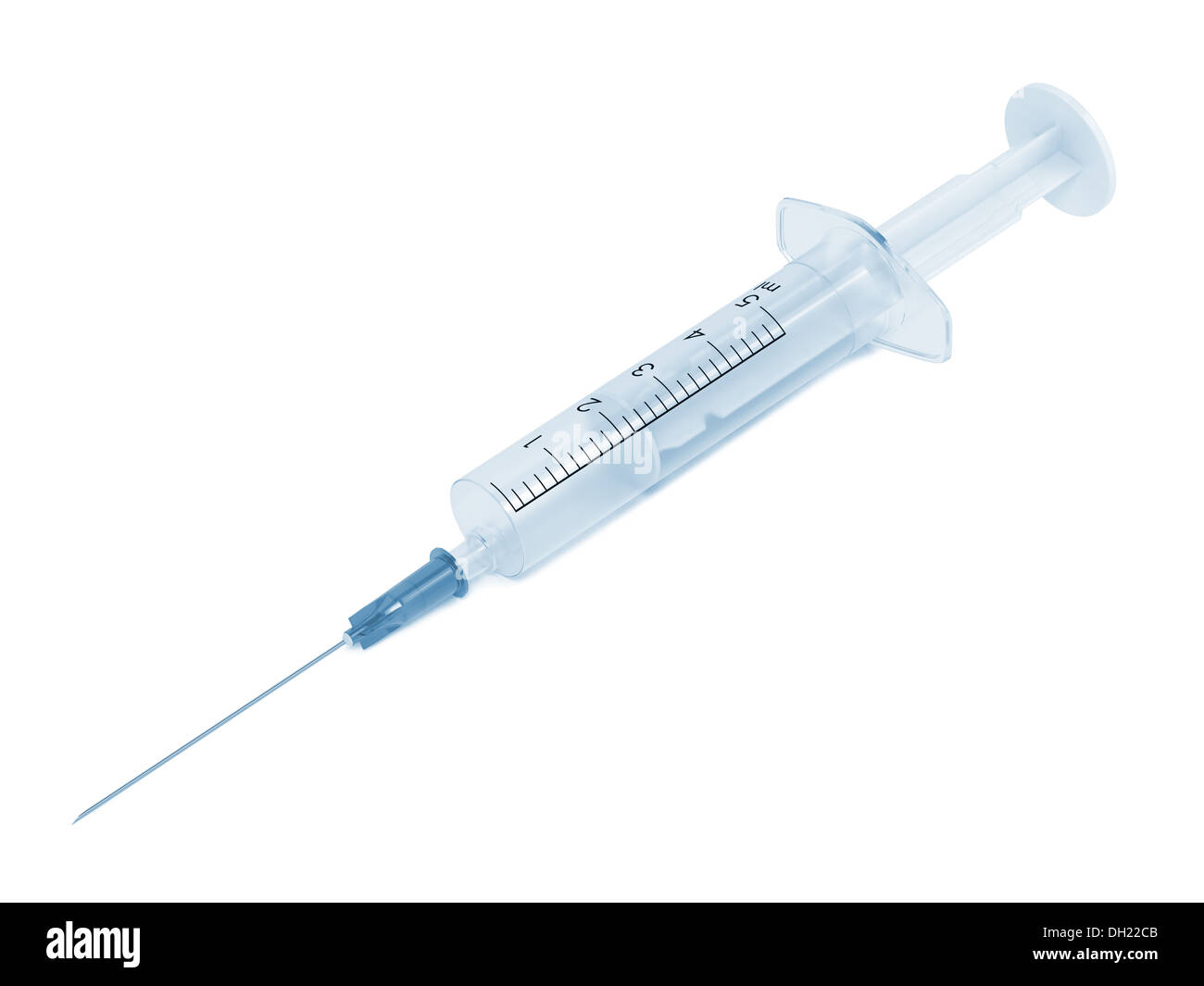 Syringe and Needle Isolated on White Background. Stock Photo