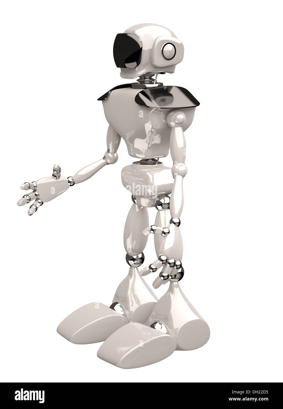 3d illustration of a white robot on white background Stock Photo - Alamy