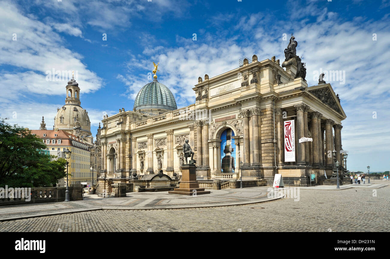 View of Bruehl's Terrace, the Academy of Fine Arts, the Gottfried ...