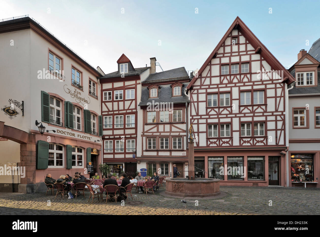 Halftimbered houses, Kirschgarten square, Mainz, RhinelandPalatinate