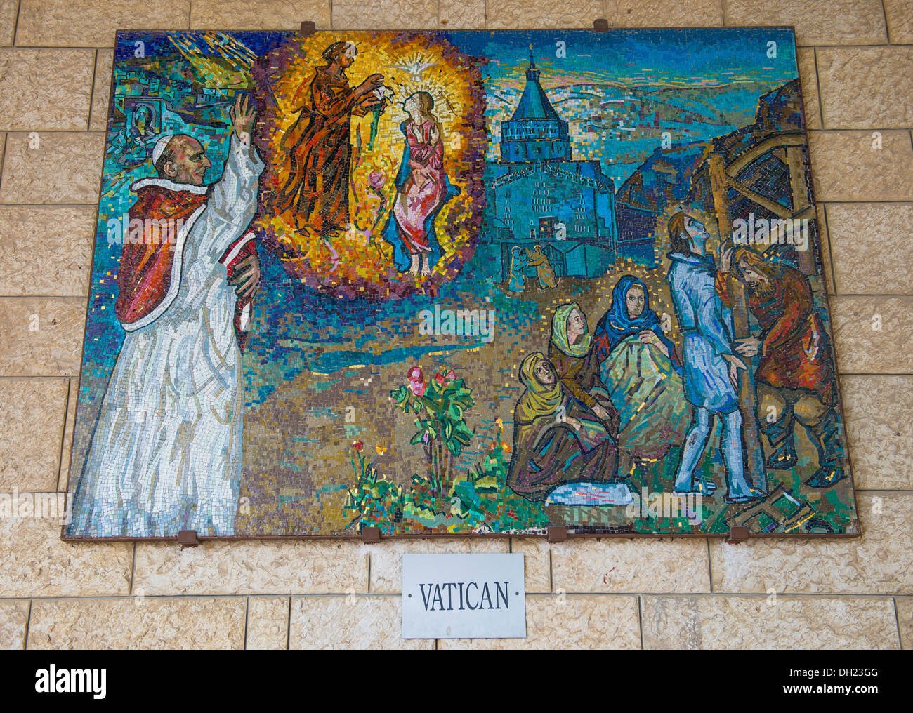 Mosaic from the Vatican in the Basilica of the Annunciation in Nazareth