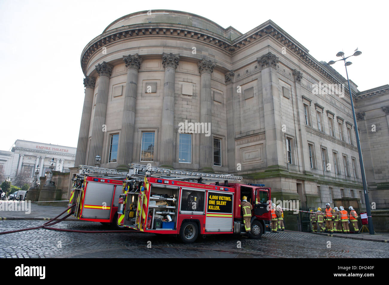 Fire Brigade Service at Grade 1 I Listed Building Stock Photo