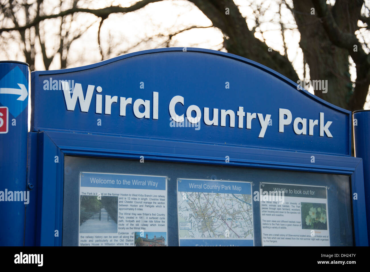 Wirral Country Park Sign Stock Photo