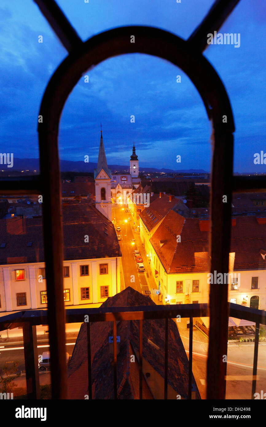 Zagreb at night - upper town Stock Photo