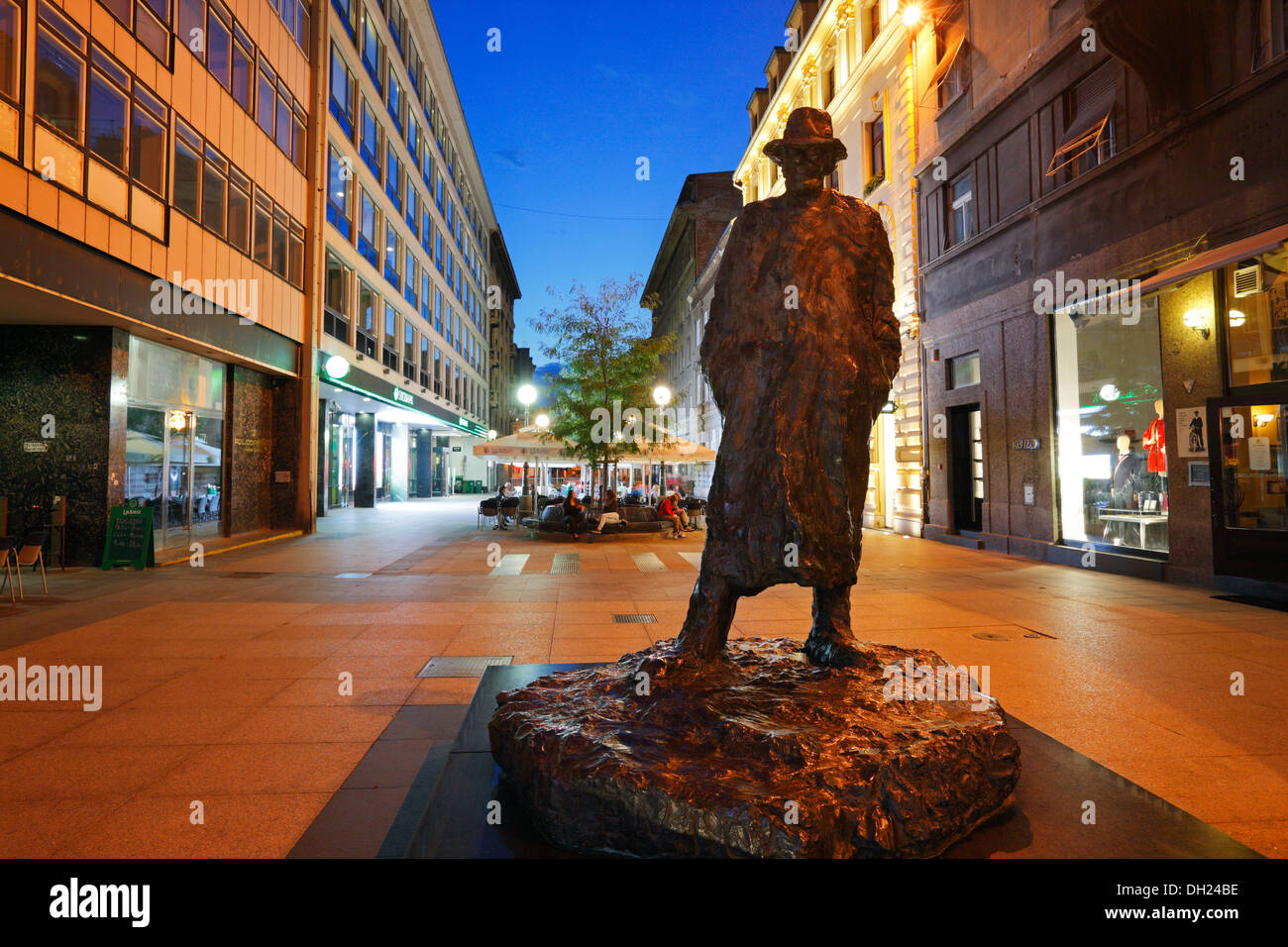 Zagreb, statue of Tin Ujevic in Varsavska street Stock Photo