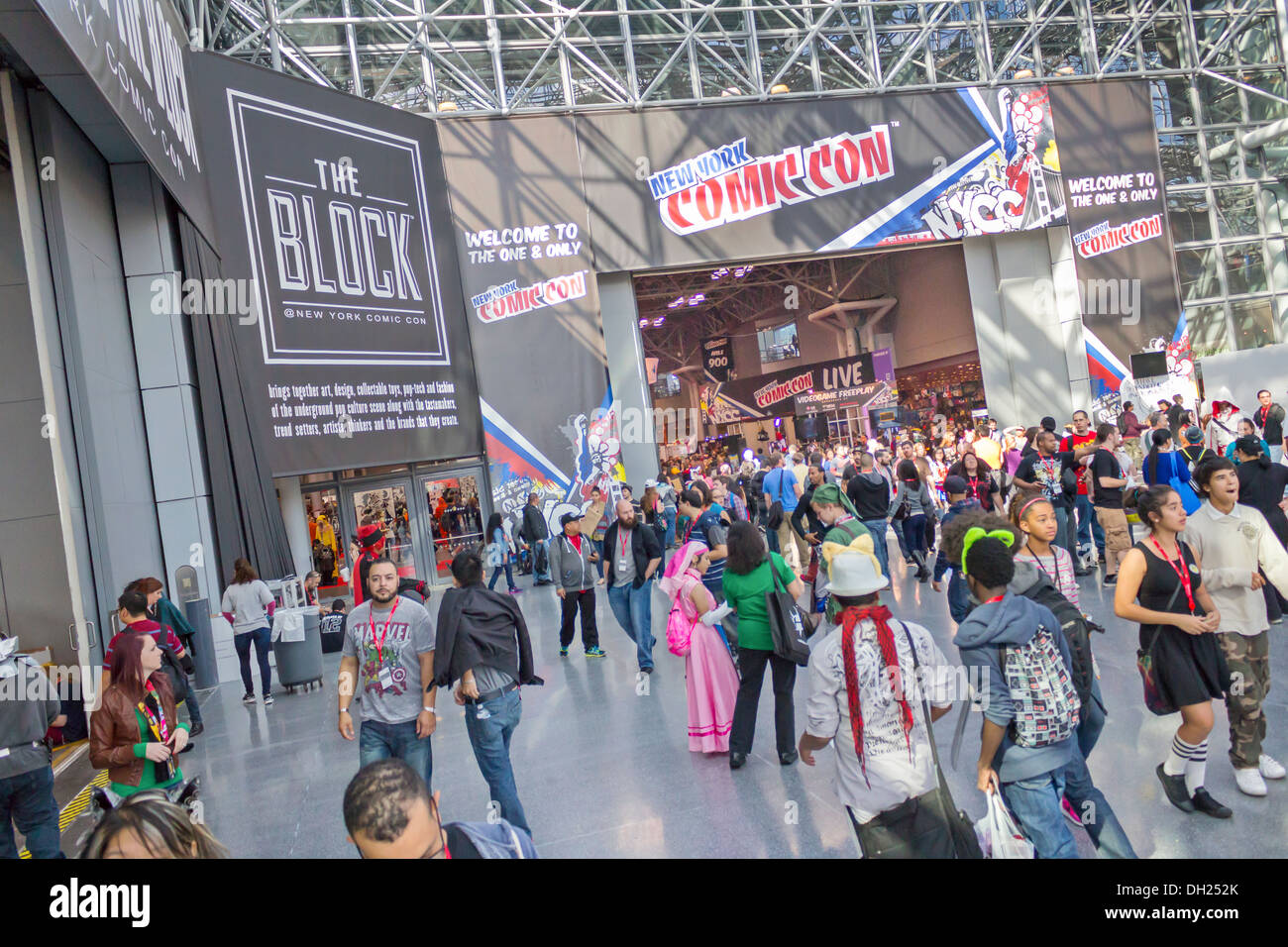 A crowd of visitors and fans to the ComicCon comic book and movie