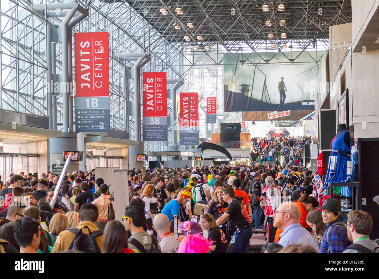 A crowd of visitors and fans to the ComicCon comic book and movie