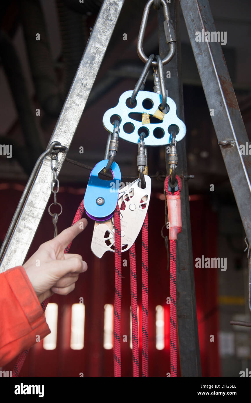 Rope Access Gear Harness Hoisting Equipment Ropes Stock Photo Alamy