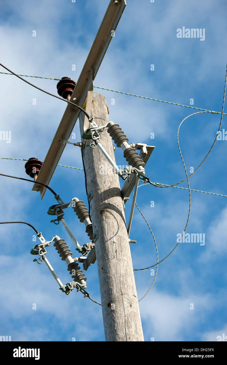 3 Phase High Voltage Electricity Wires Switchgear Stock Photo Alamy