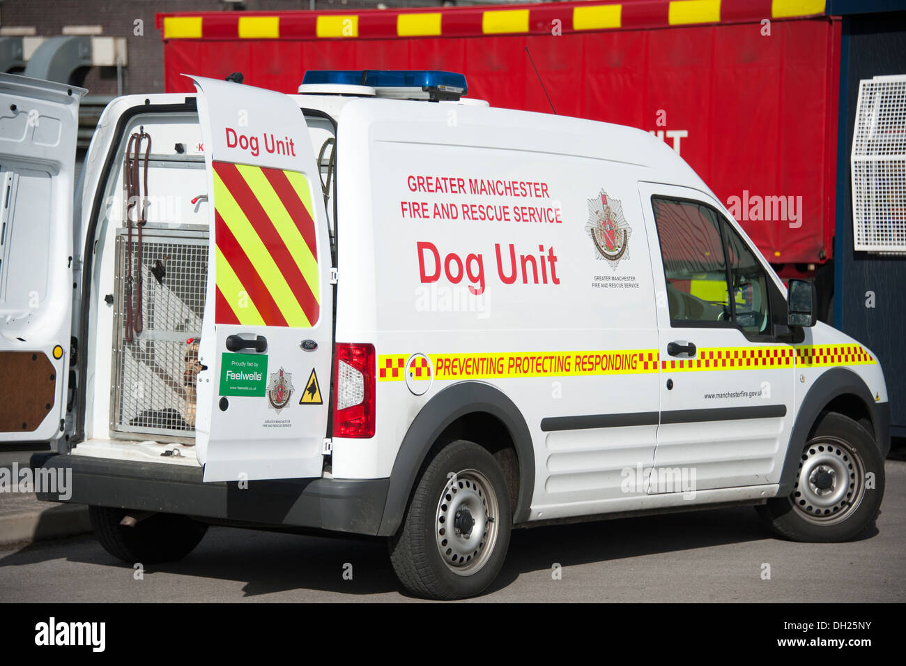 Greater Manchester Fire Dog Unit Stock Photo