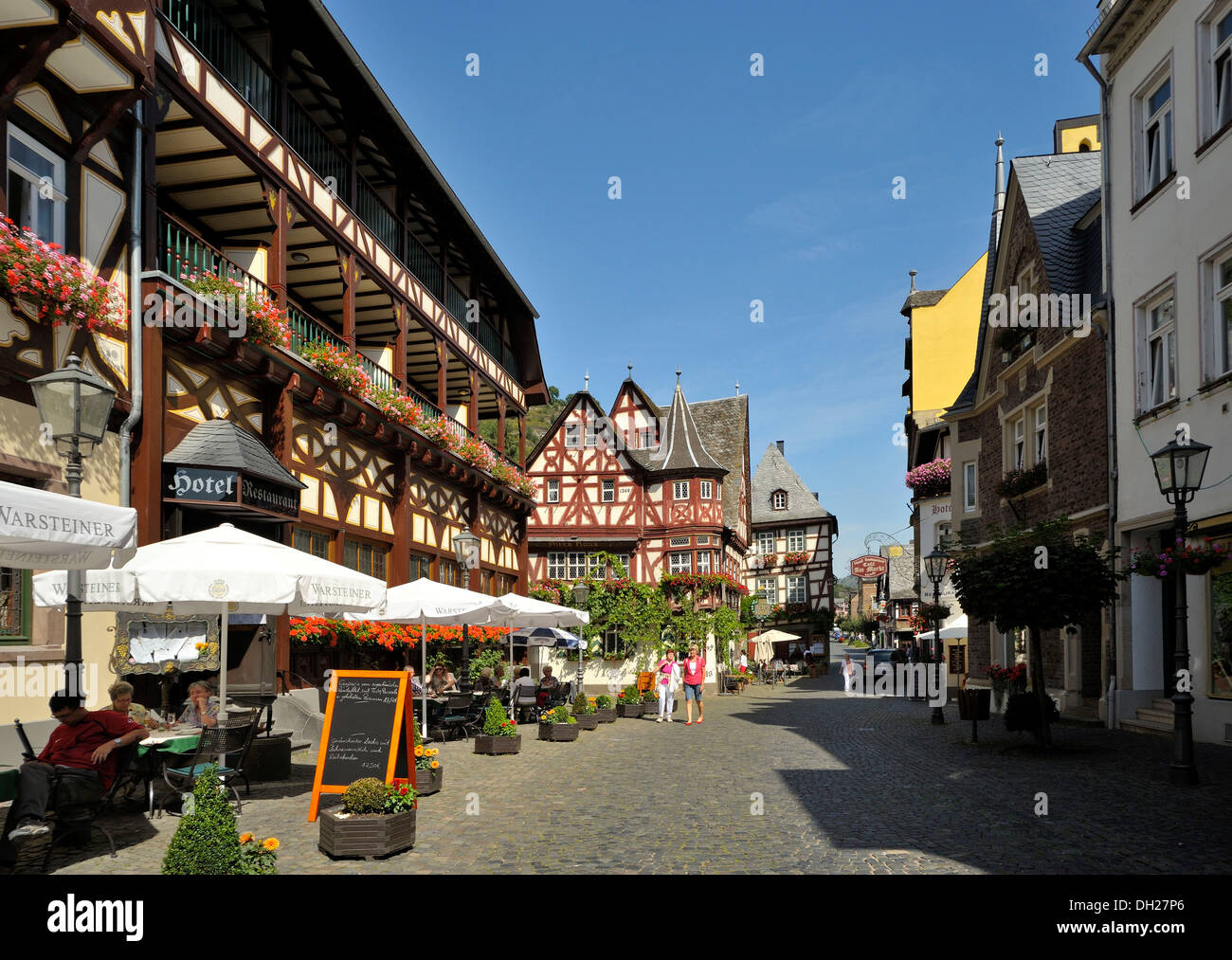 Hotel Altkölnischer Hof, Am Markt, Bacharach, UNESCO World Heritage Site, Rhineland-Palatinate Stock Photo