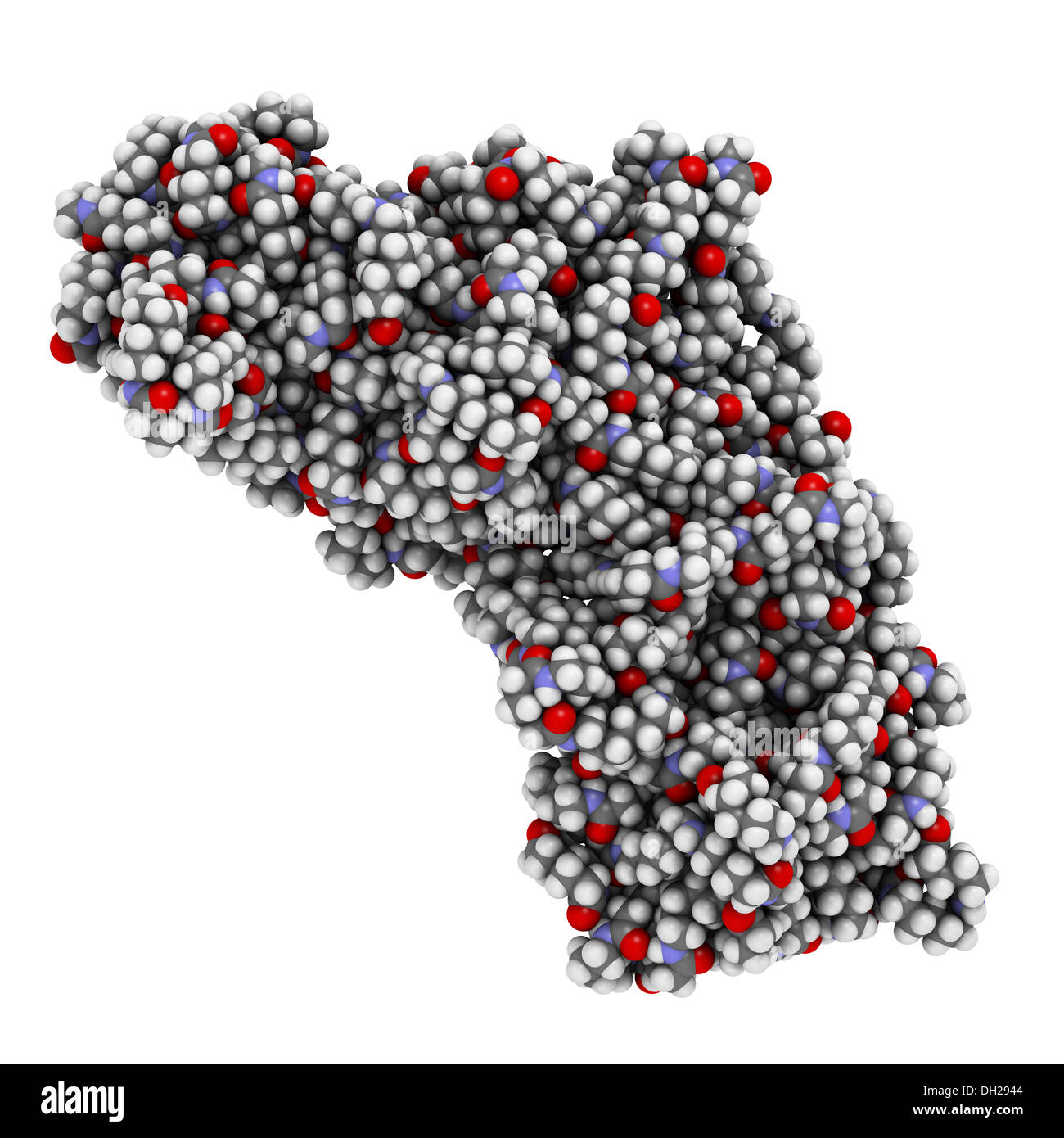 Nylon (nylon6,6) plastic polymer, chemical structure. Atoms are