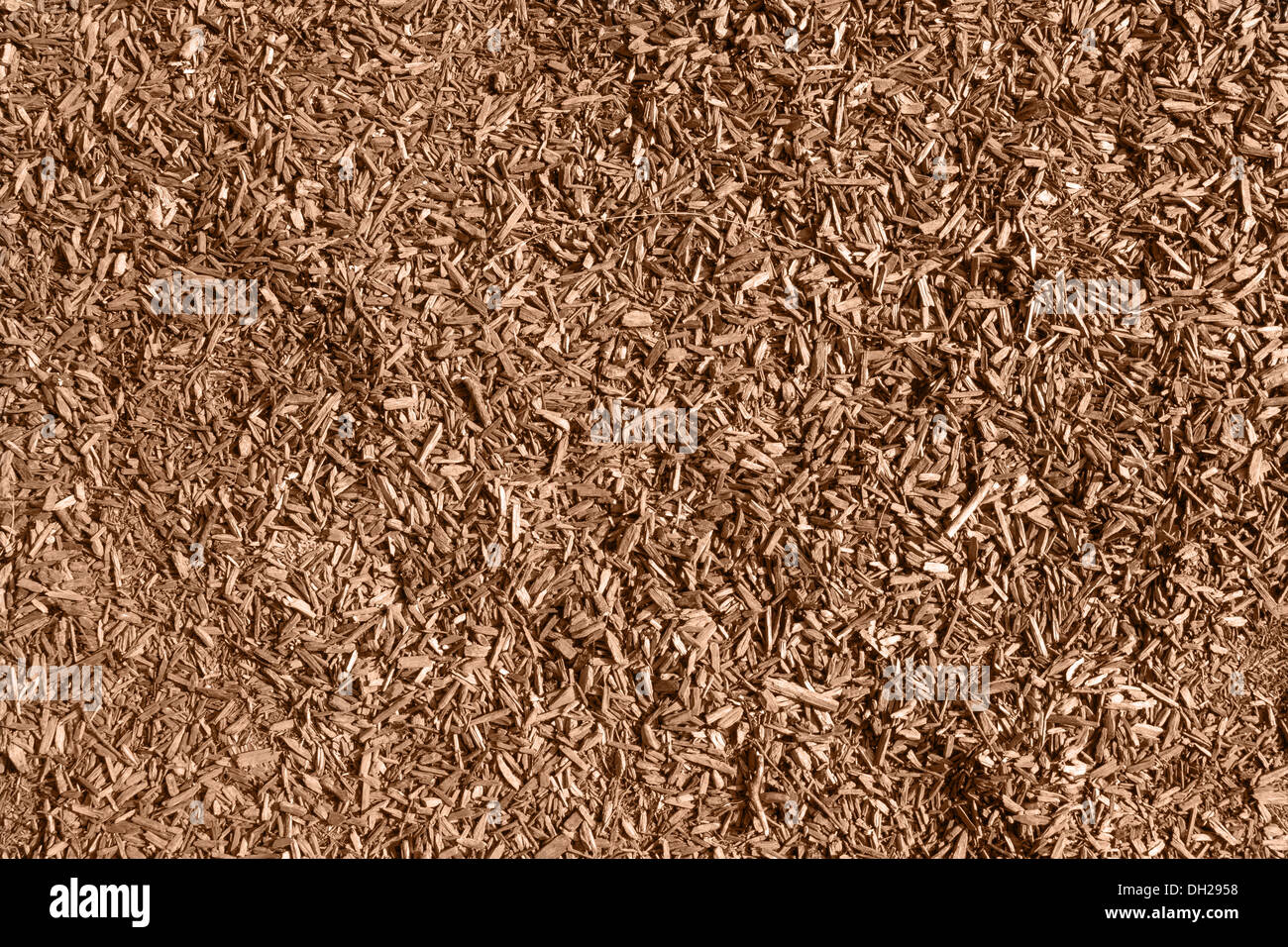 rust brown wood chippings Stock Photo