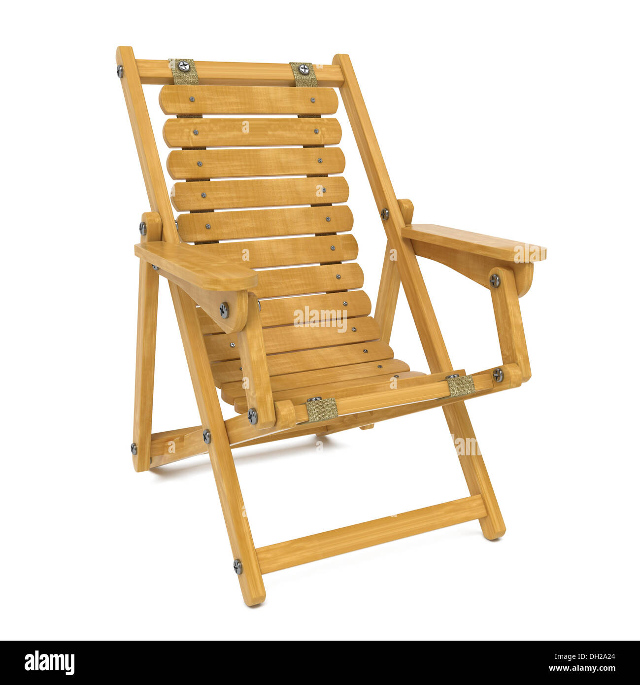 Deckchair on White Background Stock Photo - Alamy