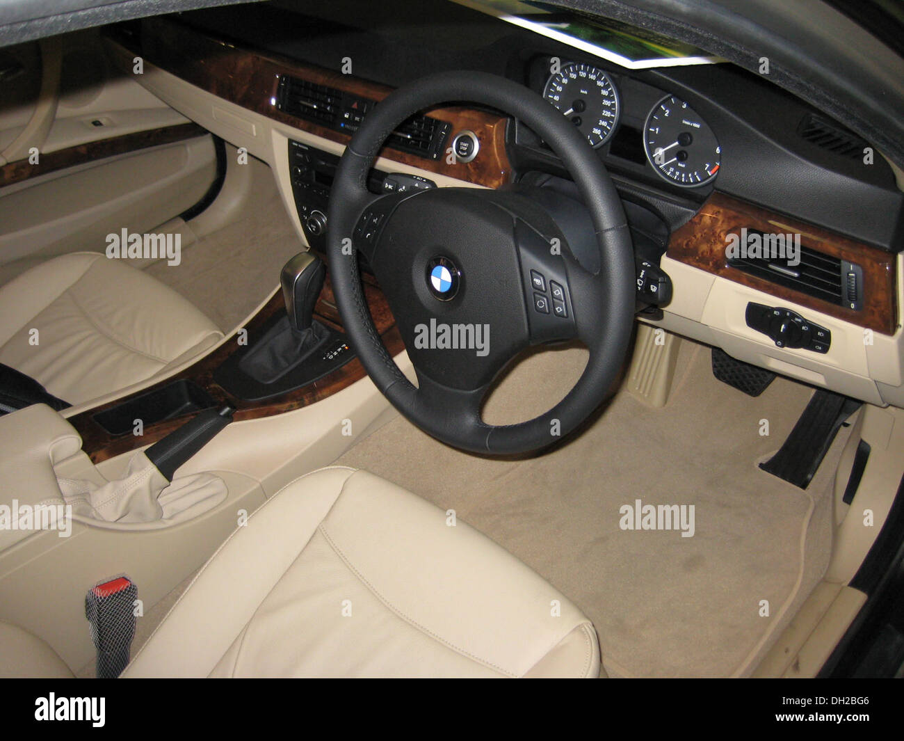 commentator Reassure Red BMW E90 Interior Stock Photo - Alamy