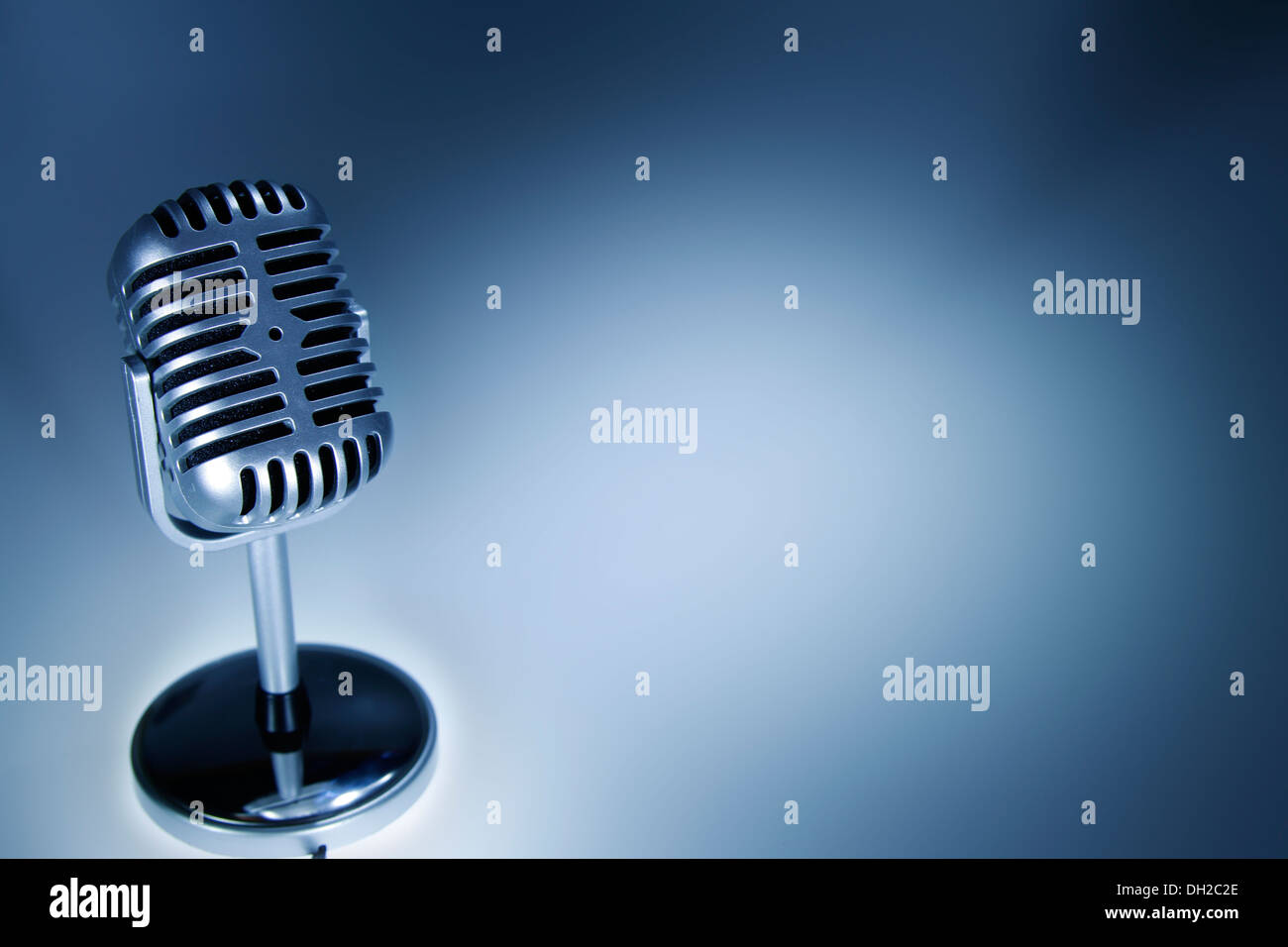 Old classic microphone Stock Photo