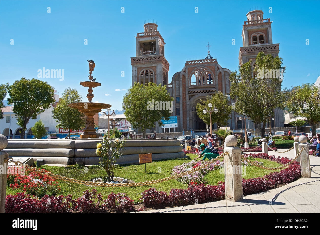 Cathedral in Huaraz, Peru, South America. Stock Photo