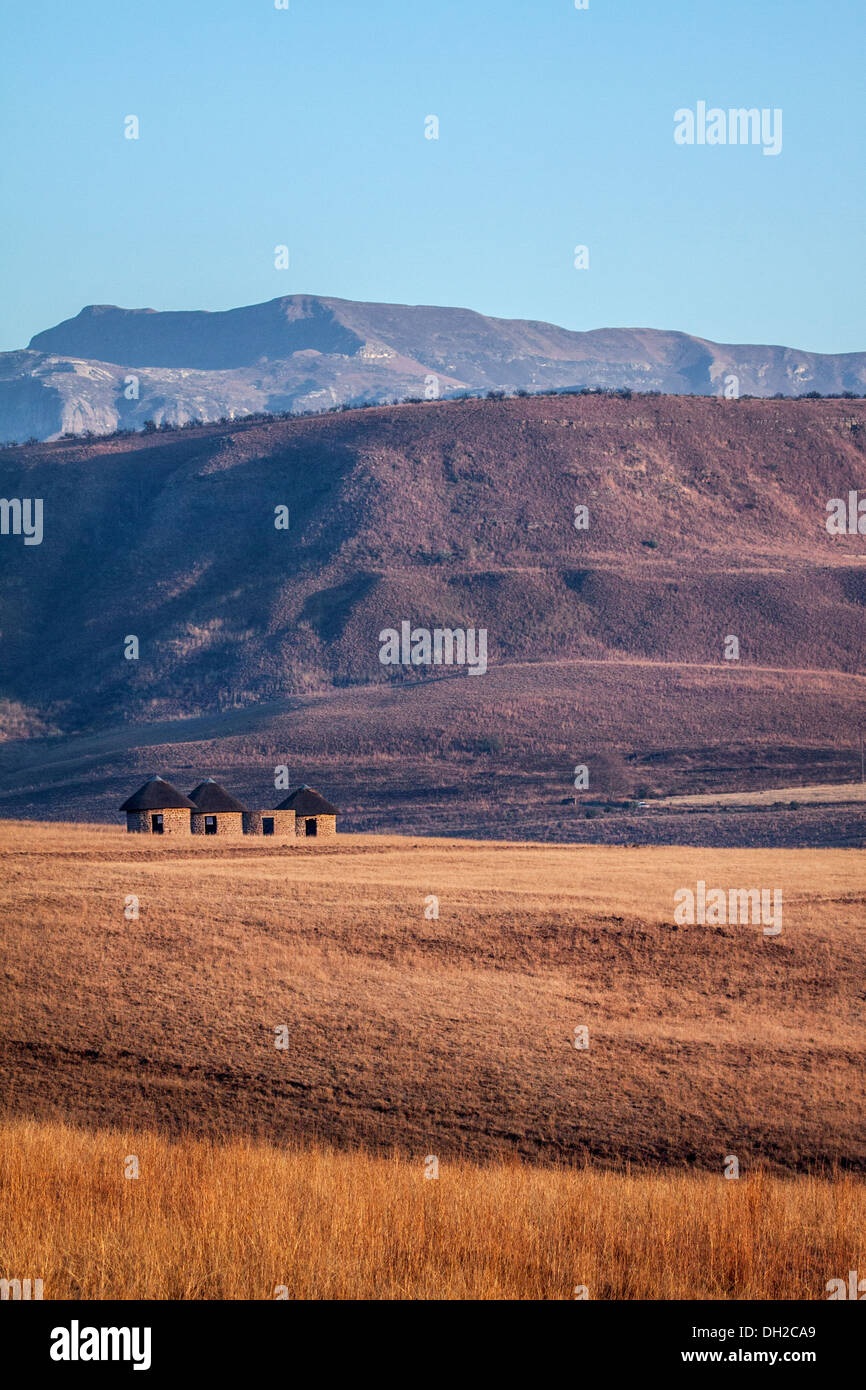 African Huts Stock Photo