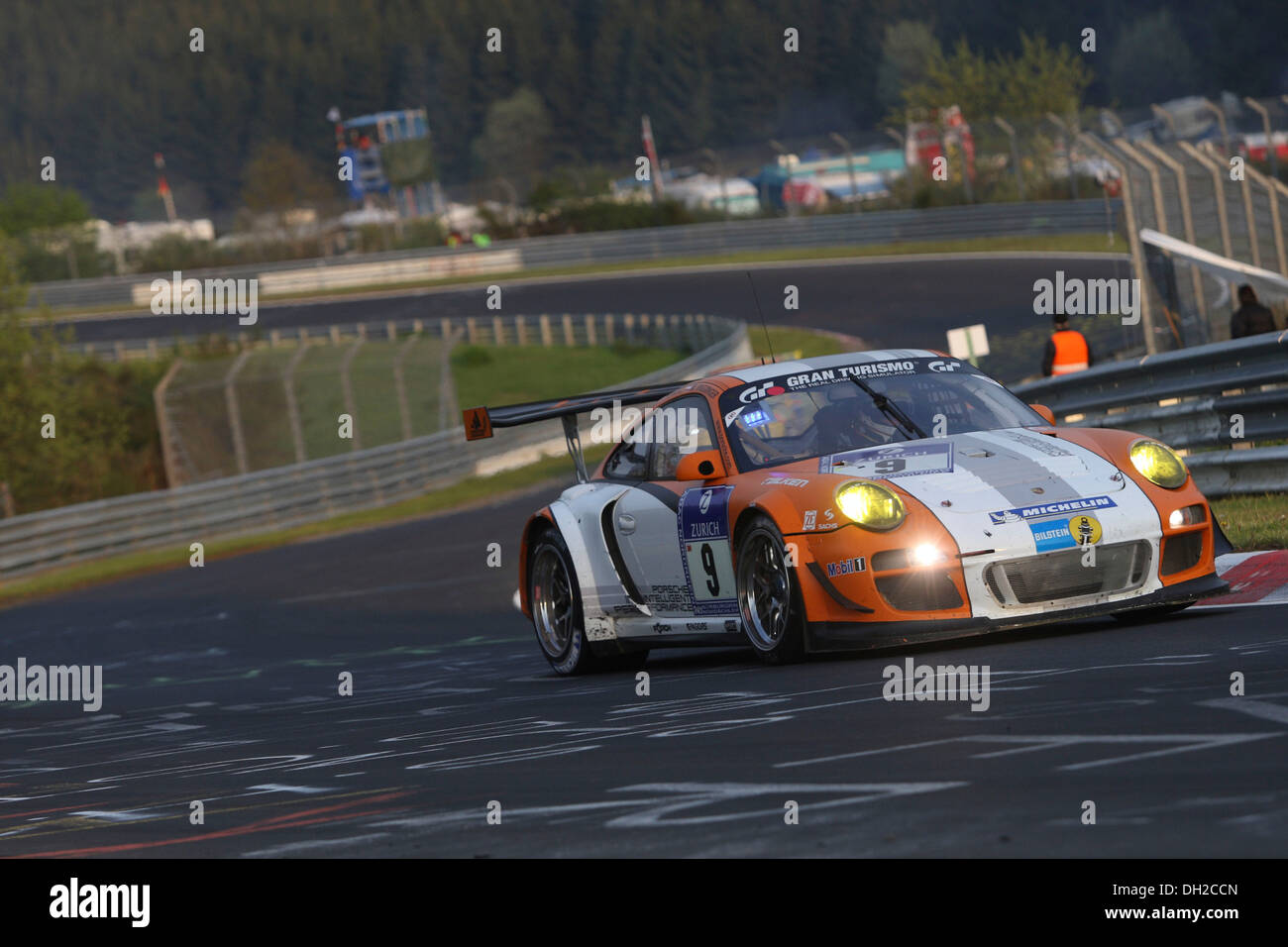 Porsche GT3R Hybrid, a test vehicle driven by Joerg Bergmeister, Richard Lietz, Marco Holzer and Martin Ragginger during the Stock Photo