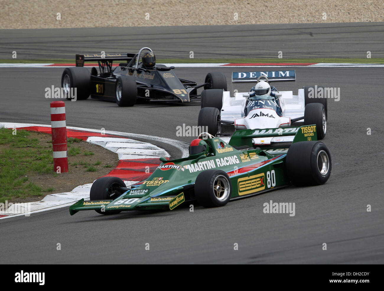 Race of the historic Formula 1 cars, in front Sidney Hole in the Lotus 80 from 1980, Oldtimer-Grand-Prix 2010 for vintage cars Stock Photo