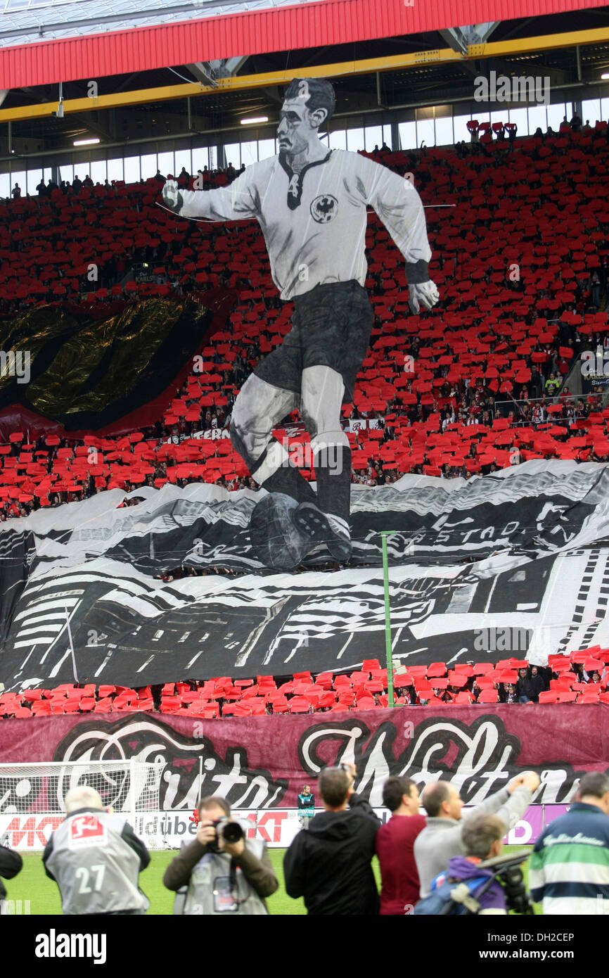 Fritz Walter choreografie by fans of the 1. FC Kaiserslautern football team, Bundesliga Federal League, 12th round, 1. FC Stock Photo