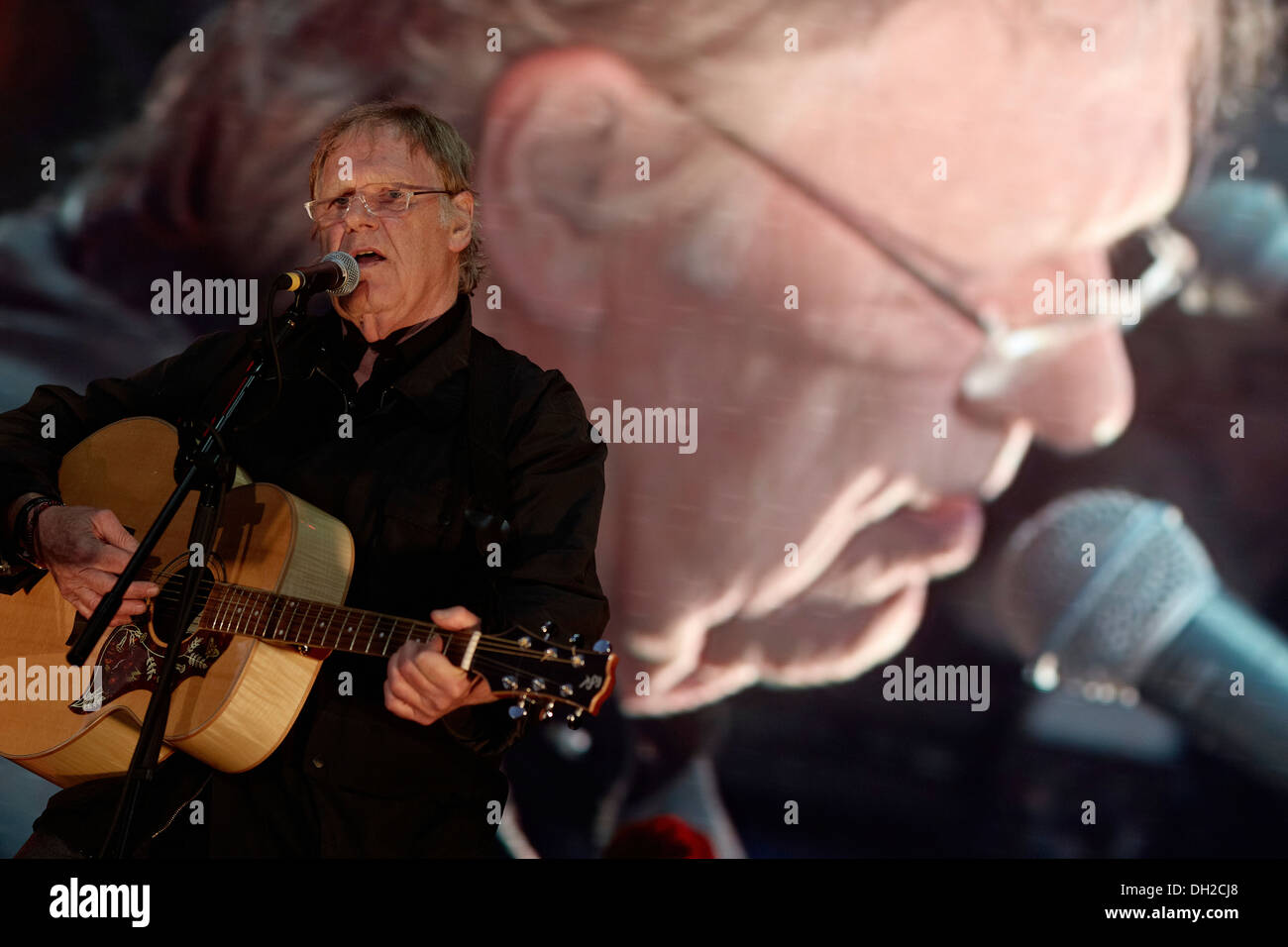 Performance of the country singer Gunter Gabriel, Truck Grand Prix 2012, Nuerburgring, Rhineland-Palatinate Stock Photo