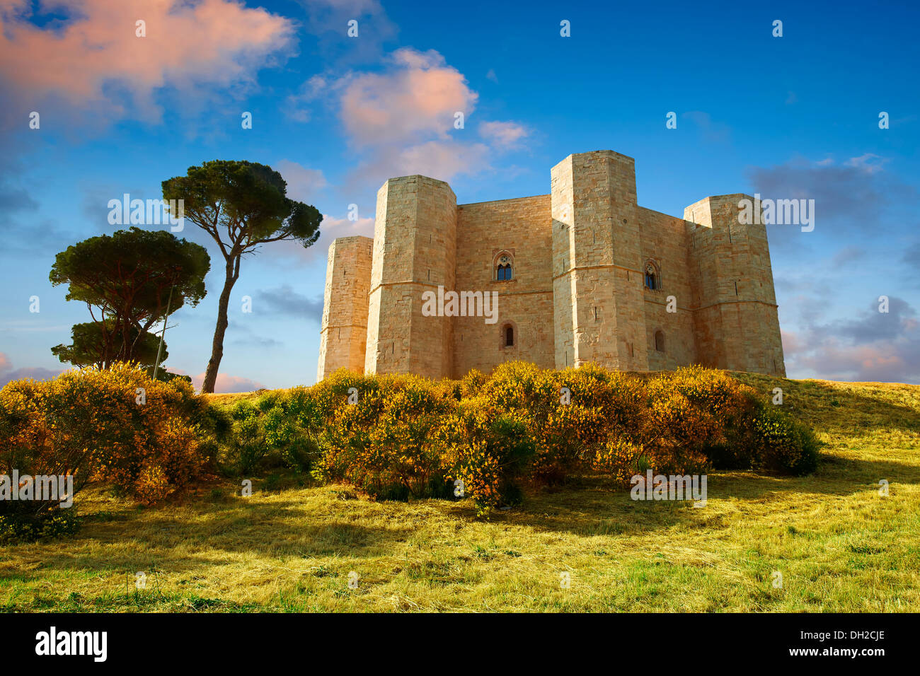 The medieval octagonal castle Castel Del Monte, near Andria in the Apulia southern Italy Stock Photo