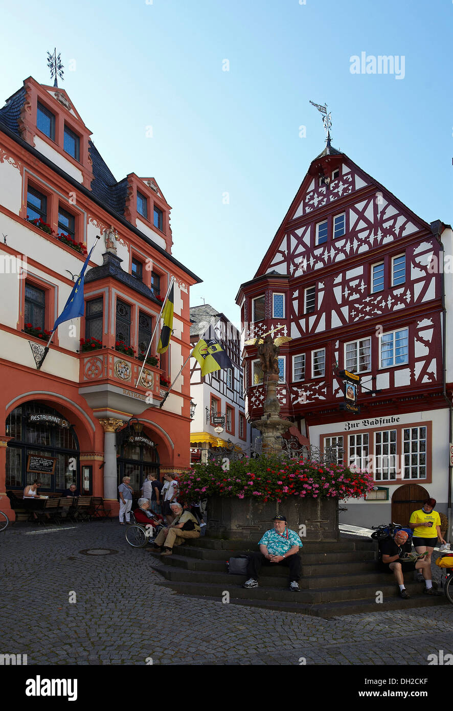 Town hall in the historic centre of Bernkastel-Kues, Rhineland-Palatinate Stock Photo