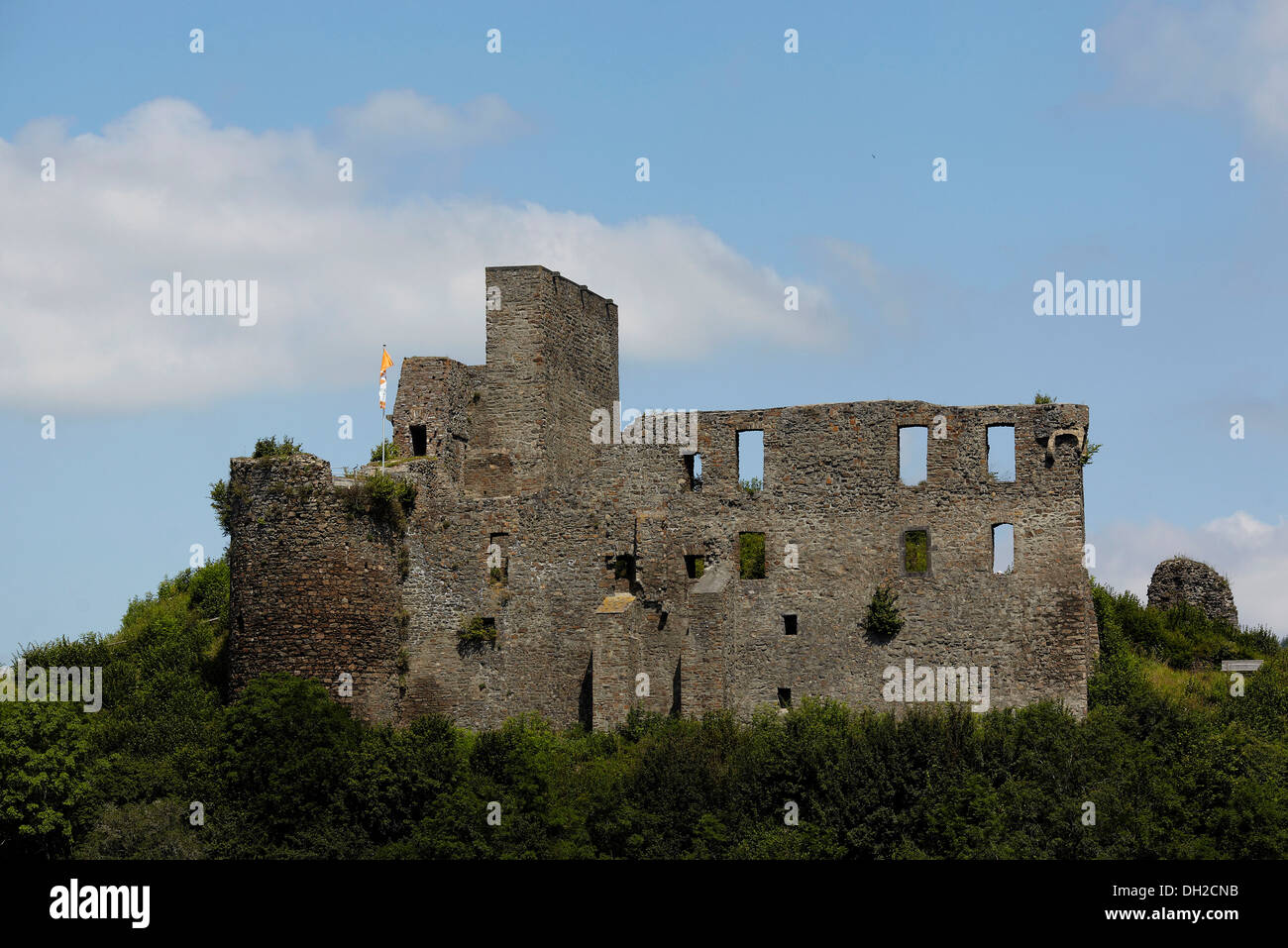 Virneburg castle ruins near Virneburg, Rhineland-Palatinate Stock Photo