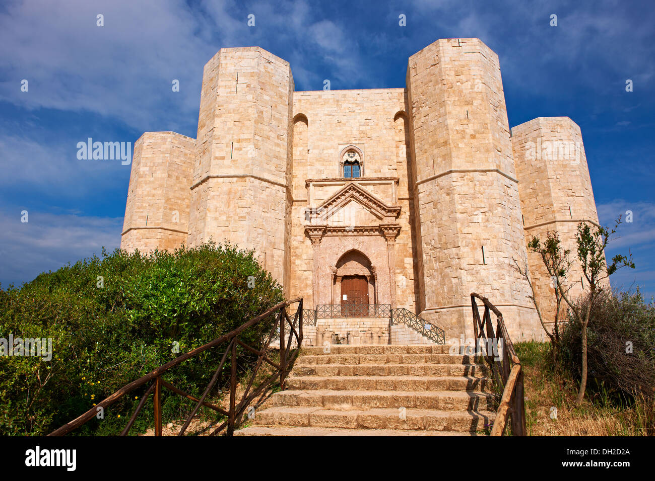 The medieval octagonal castle Castel Del Monte, near Andria in the Apulia southern Italy Stock Photo