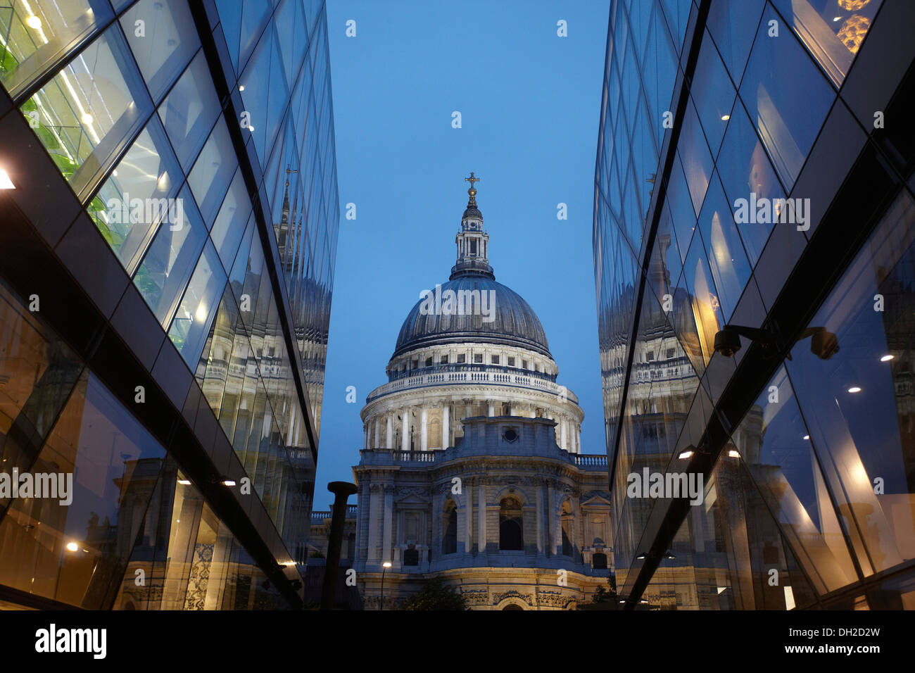St. Paul's Cathedral and a shopping mall, One New Change shopping centre, London, England, United Kingdom, Europe Stock Photo