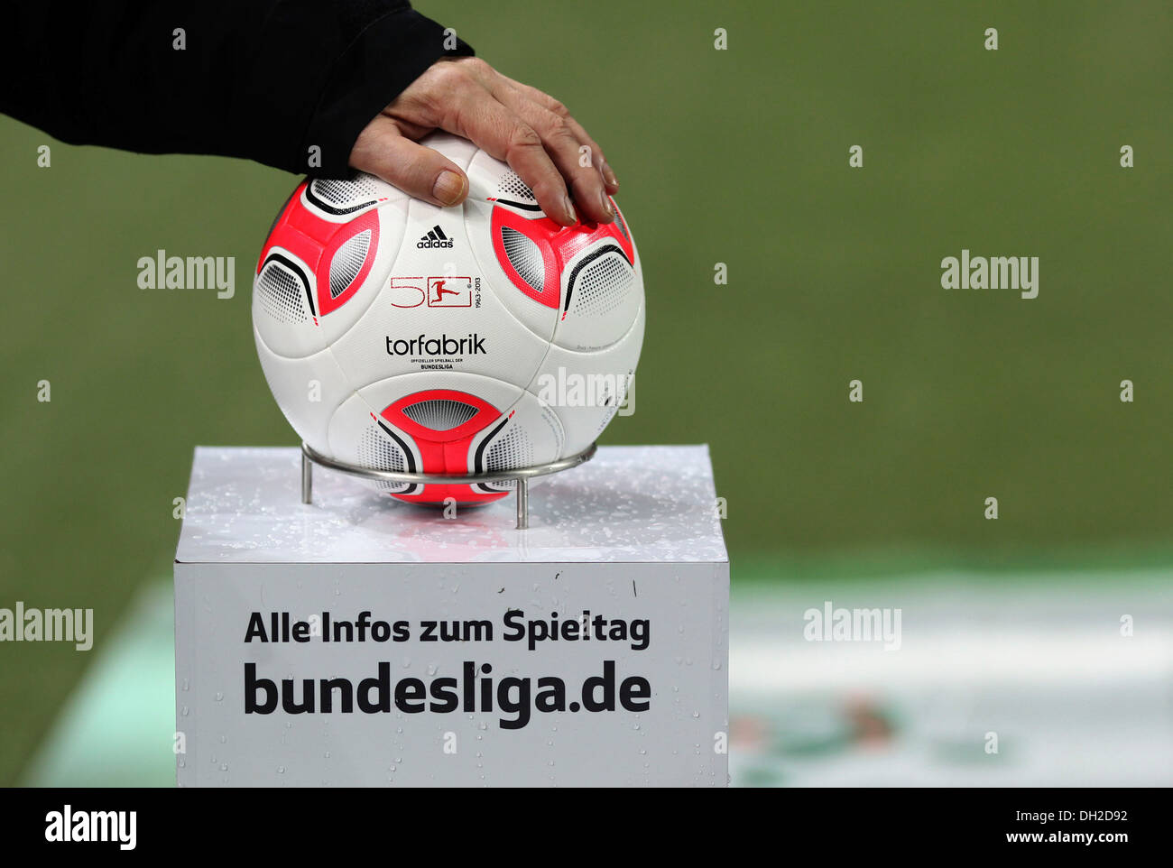 Ball for the match displayed before the start of the match between FC Kaiserslautern and Erzgebirge Aue, Fritz-Walter-Stadion Stock Photo