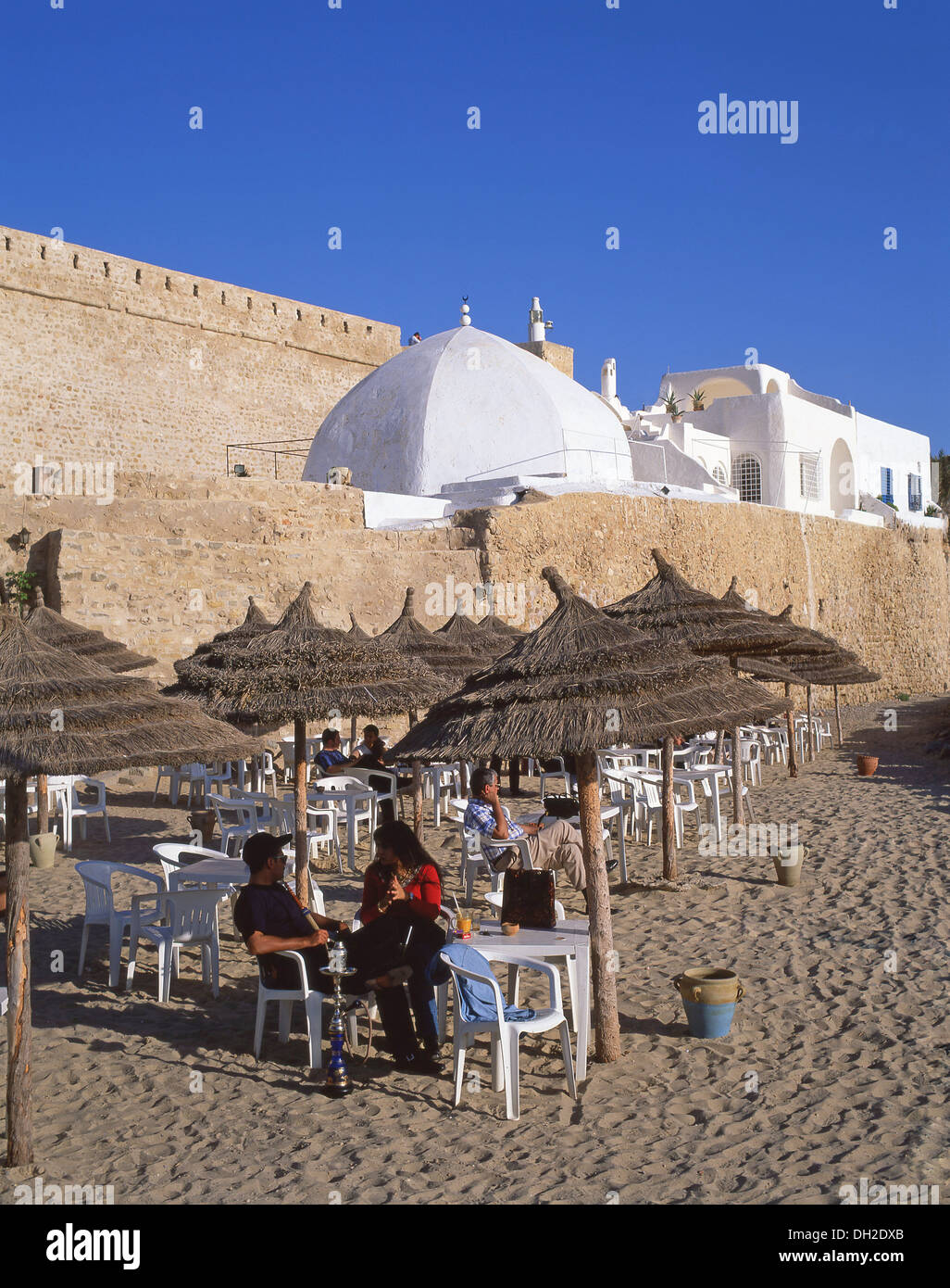 Hammamet Medina from beach, Hammamet, Nabeul Governorate, Tunisia Stock ...