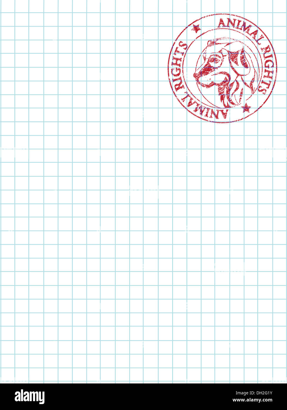 math paper with stamp Stock Photo