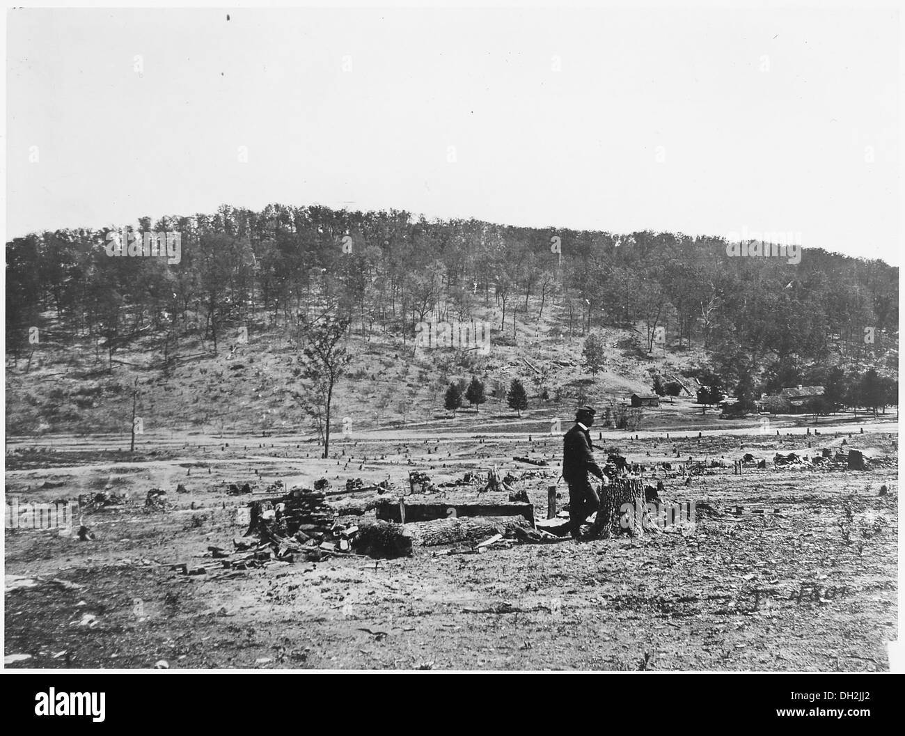 This image depicts a section of the battlefield at Chickamauga, located ...