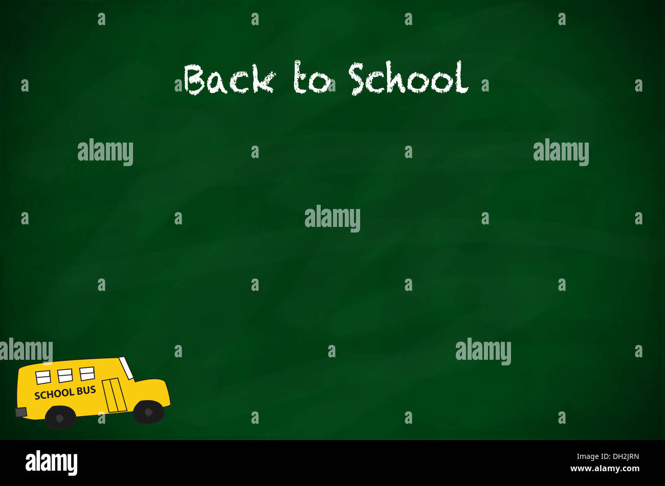 Green chalkboard background with the word back to school written and a ...