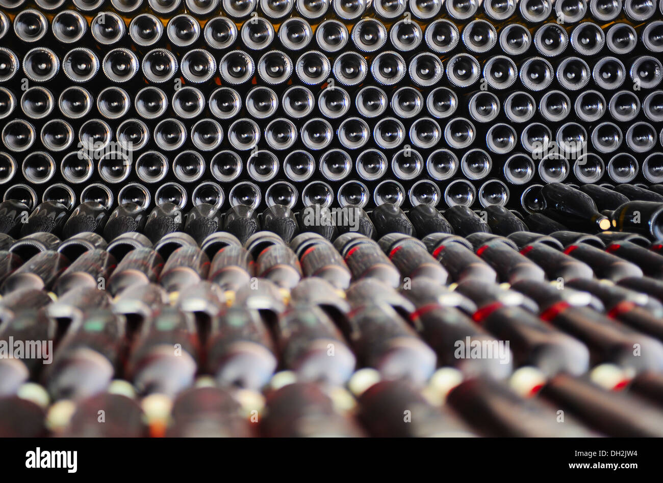 Old bottles of red wine Stock Photo Alamy
