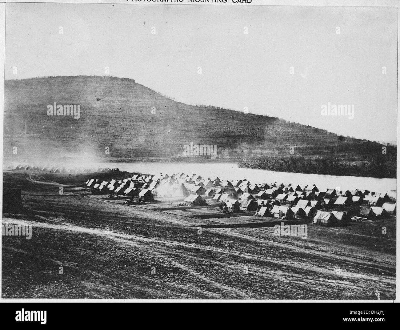 Pioneer Camp and Fortifications, Lookout Mountain in Background (Gen. Hooker's camp) 530428 Stock Photo