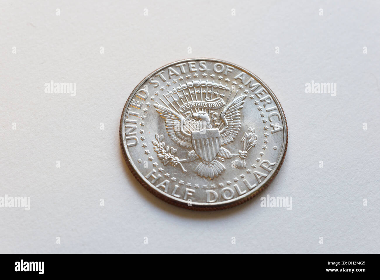 Back view of an American half dollar coin, on white background Stock ...