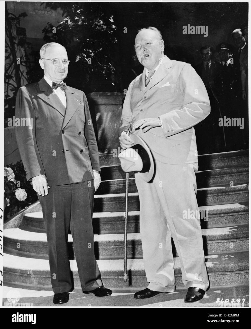 The Prime Minister of Great Britain, Winston Churchill visits the President of the United States, Harry S. Truman at... 198905 Stock Photo