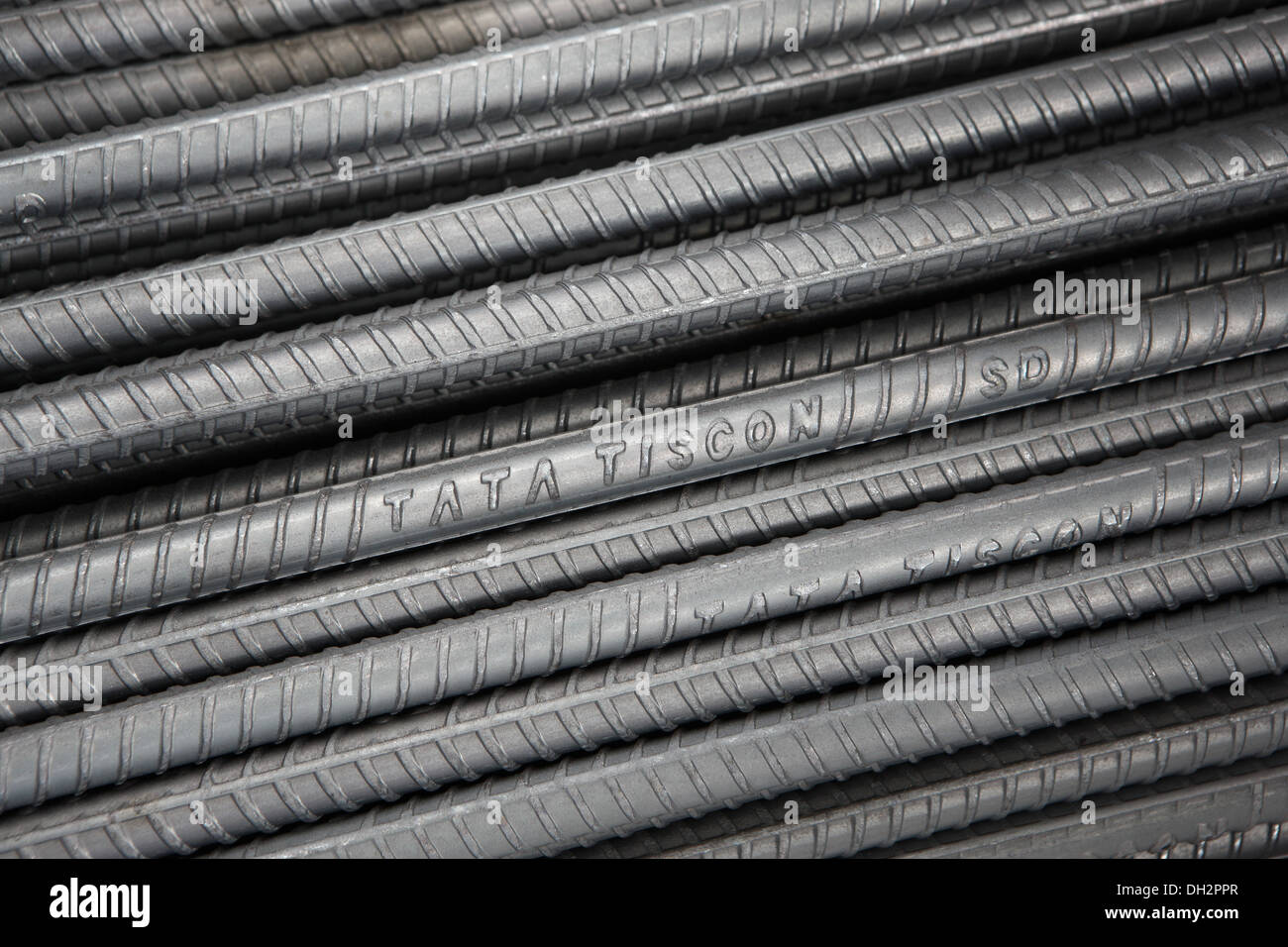 tata tiscon Tor steel used for construction Industry Stock Photo