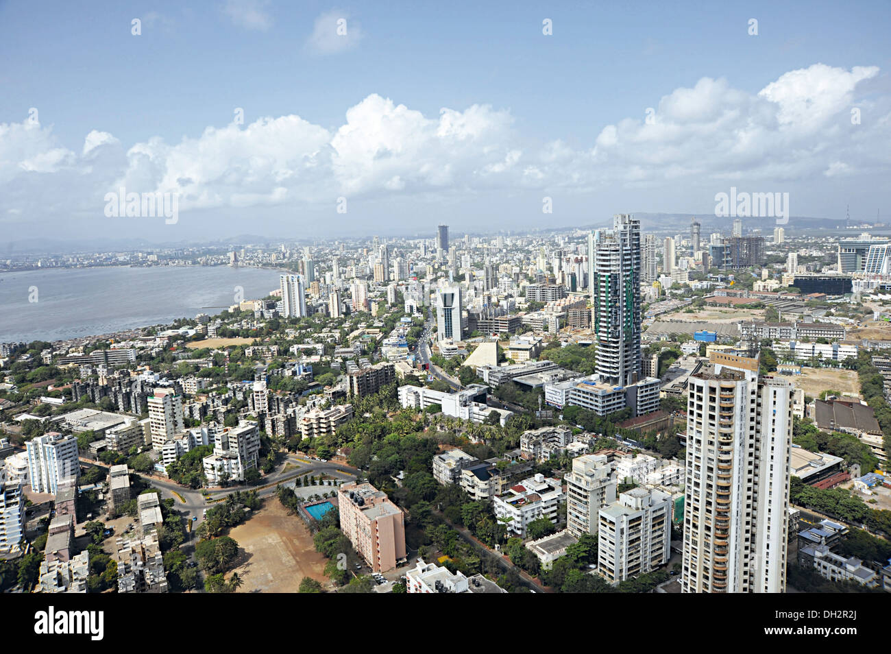 Aerial view of Worli sea face at Bombay Mumbai Maharashtra India Stock Photo