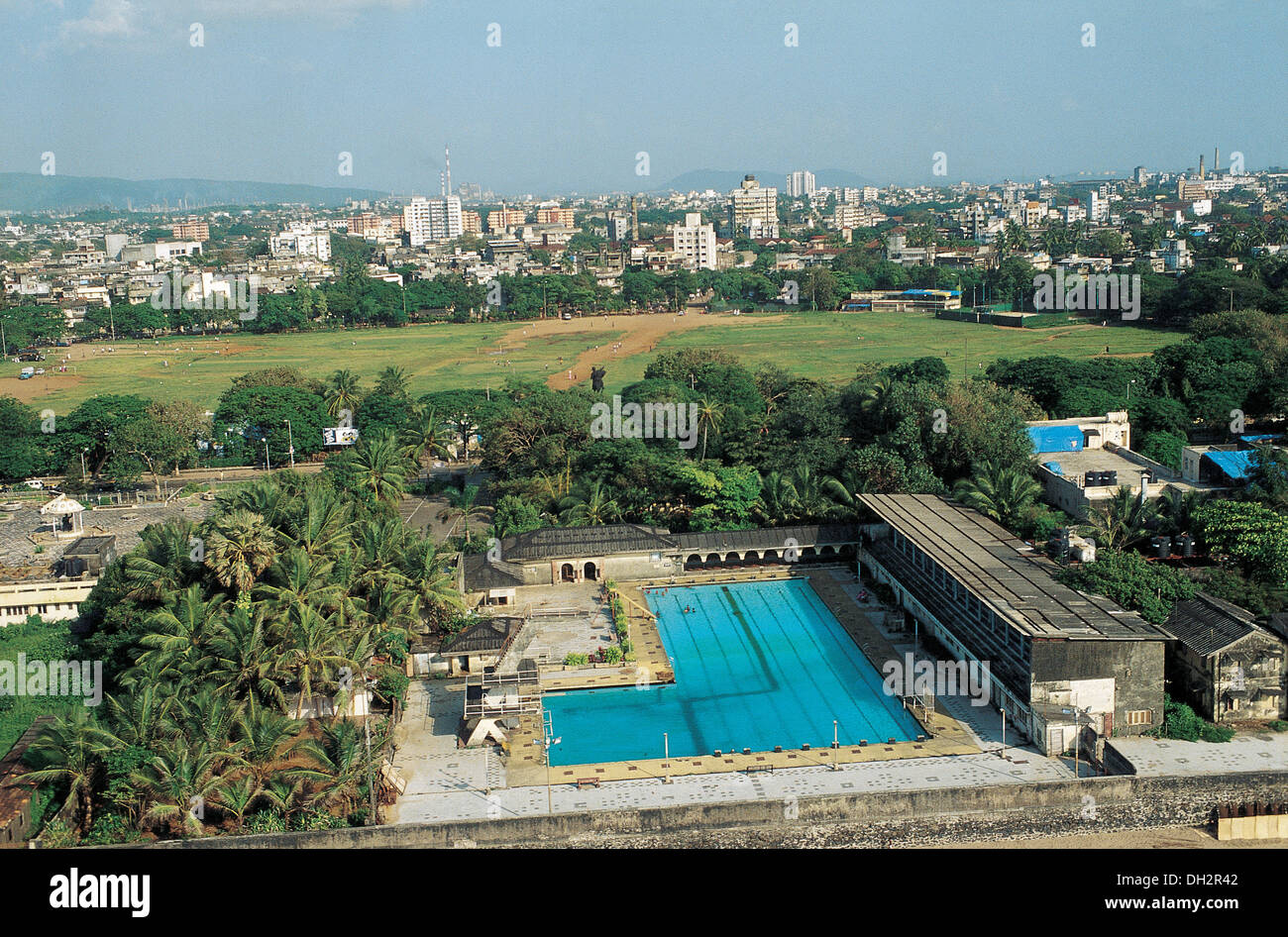 Aerial view swimming pool ; shivaji park ; bombay ; mumbai ; maharashtra ; India ; asia Stock Photo