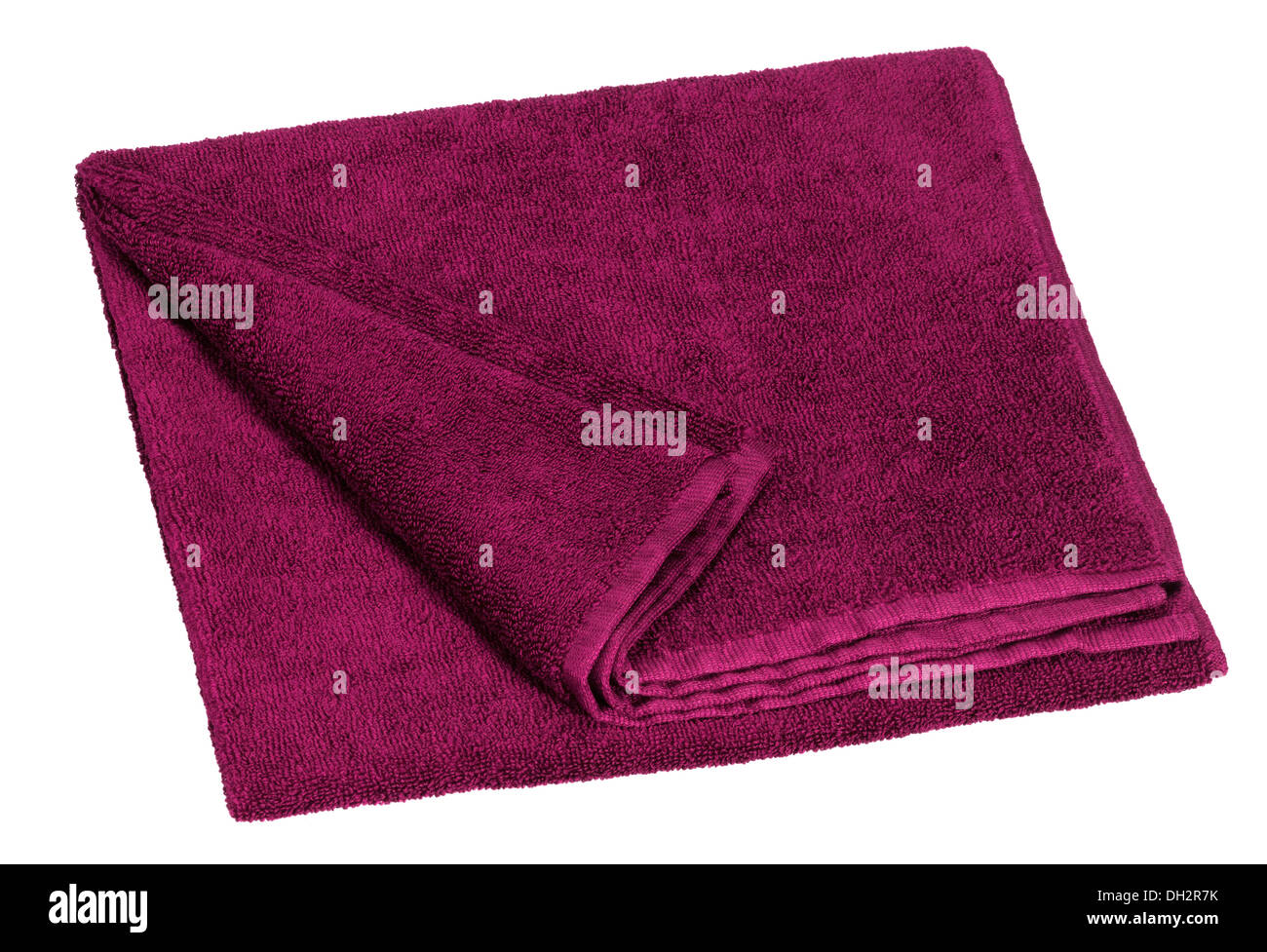 a violet towel in white back Stock Photo