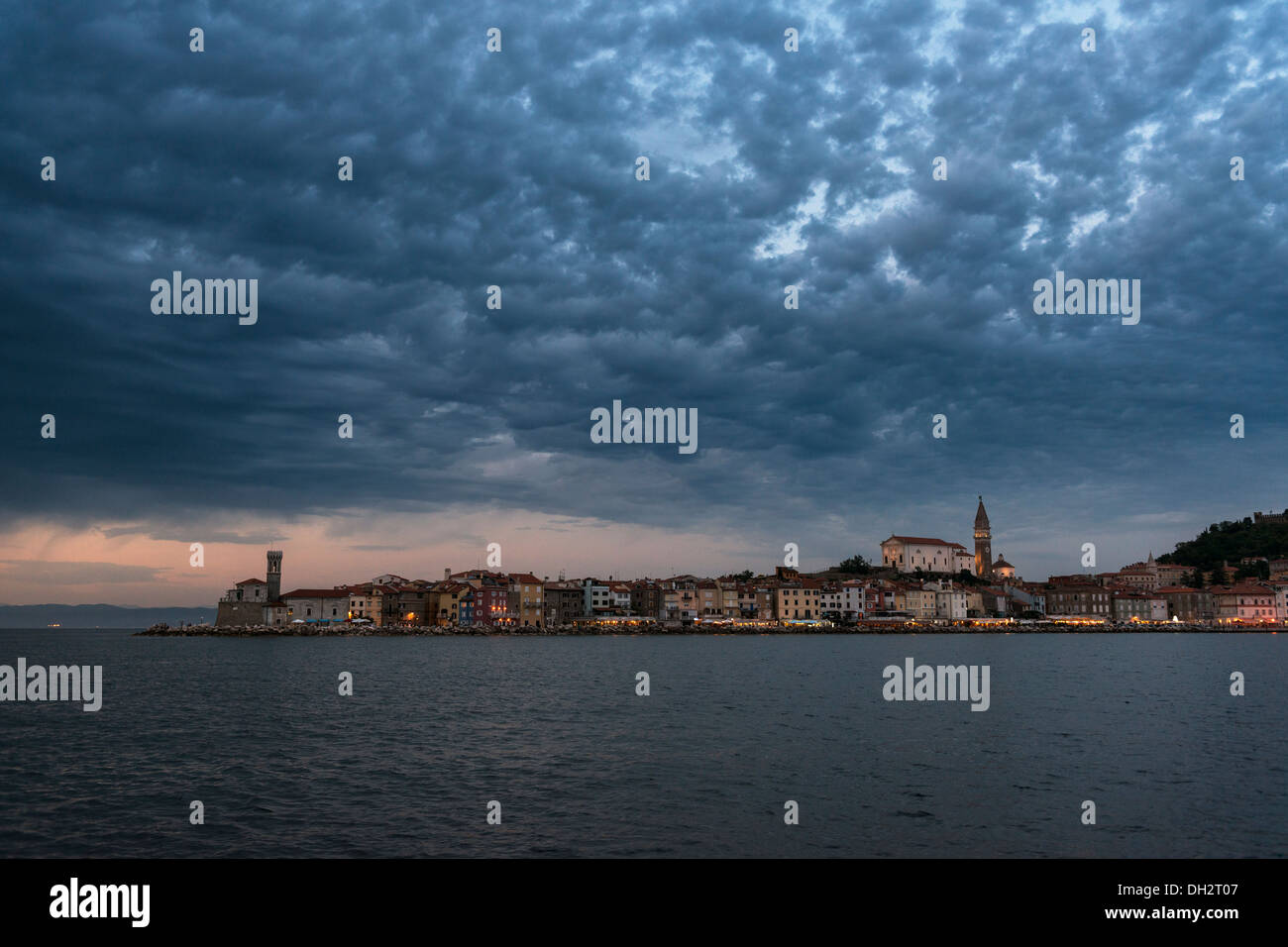 Historic District of Piran, Istria Peninsula, Slovenia Stock Photo