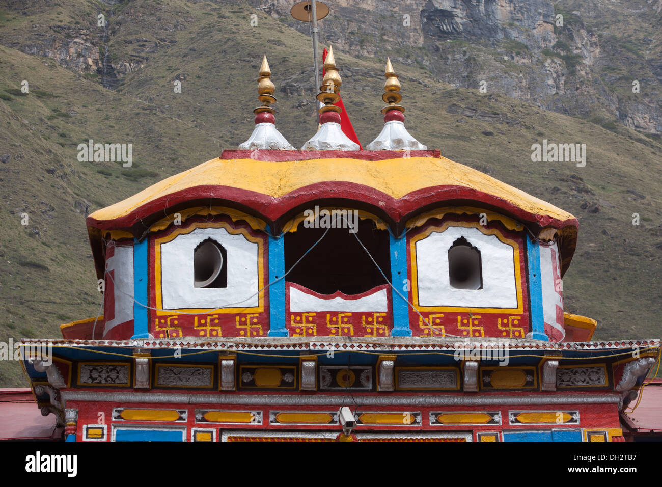 Badrinath temple top Uttarakhand India Asia Stock Photo