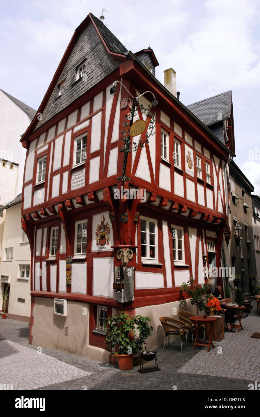 Germany, Boppard, UNESCO World Heritage Site, timbered house, UNESCO World Heritage Upper Middle Rhine Valley, Stock Photo