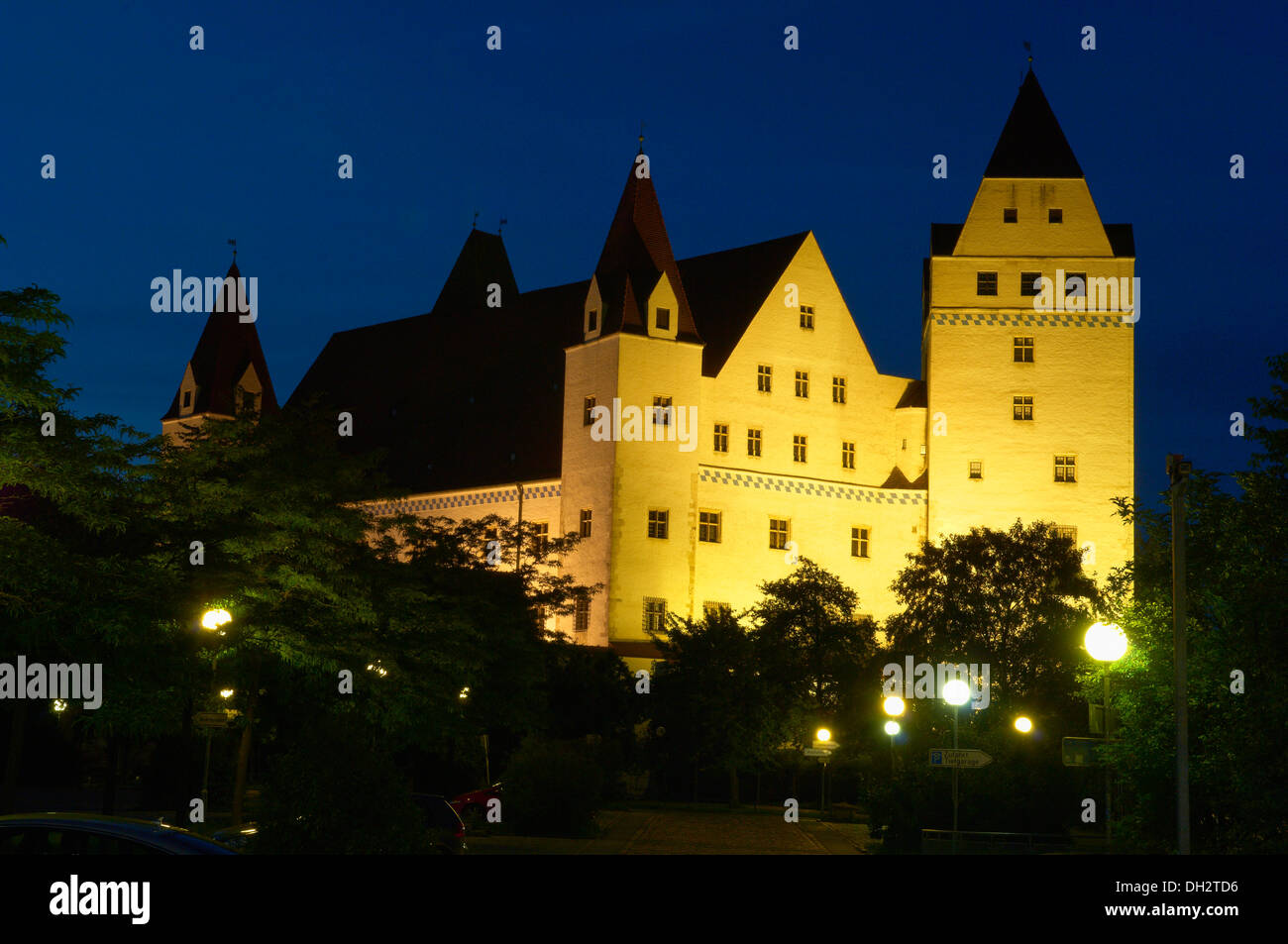 Neues Schloss castle, Danube river, Ingolstadt, Upper Bavaria, Bavaria, Germany, Europe. Stock Photo