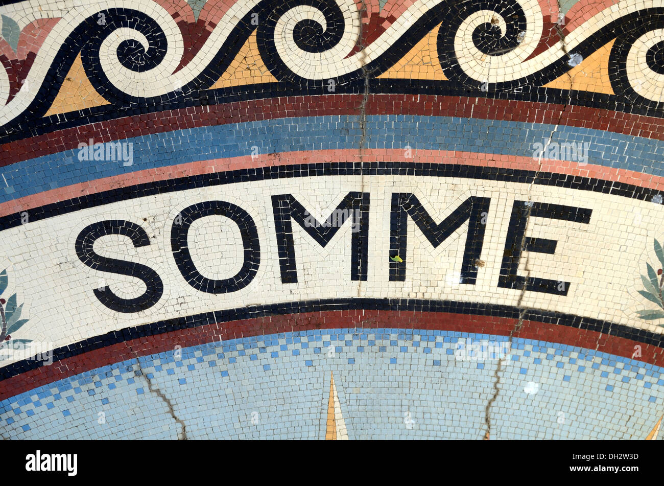 The Somme Mosaic Tiles First World War Memorial or Great War Memorial Nimes France Stock Photo