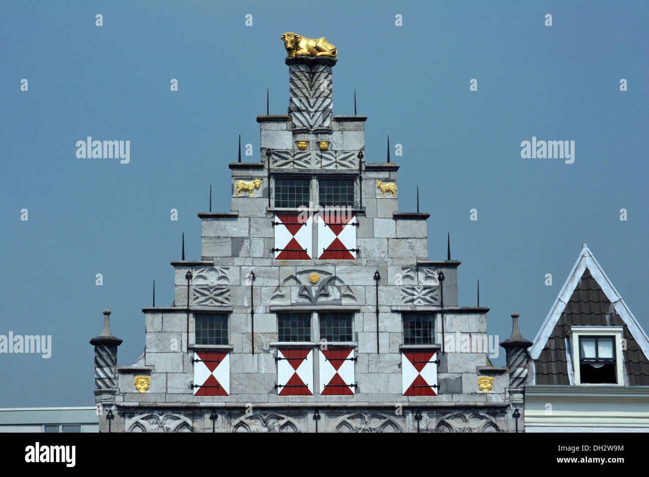 Netherlands, Dordrecht, typical house, gables, windows, Niederlande, Dordrecht, typischer Haus, Giebel, Fenster Stock Photo